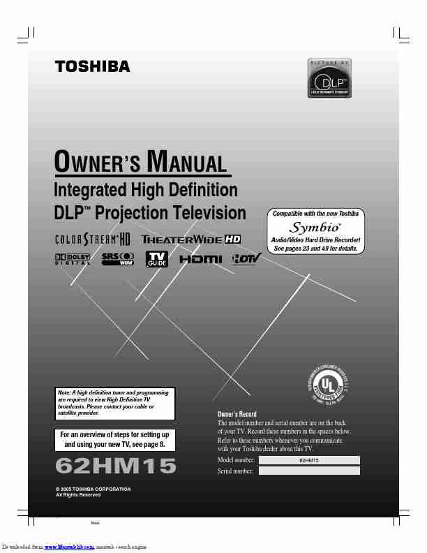 Toshiba Projection Television 62HM15-page_pdf